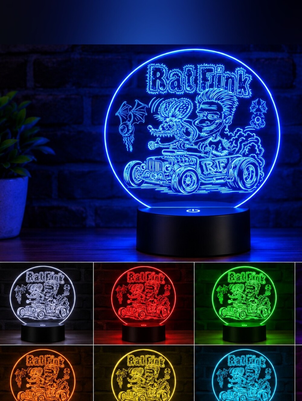 Ed Roth And Rat Fink Scoundrel Kustom Kulture Halloween Art Design Lamp
